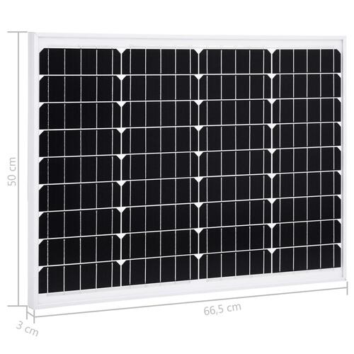 Solcellepanel 50 W aluminium og sikkerhedsglas