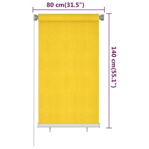 Udendørs rullegardin 80x140 cm HDPE gul
