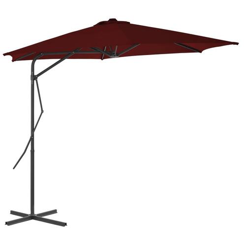 Parasol med stålstang 300x230 cm bordeauxfarvet