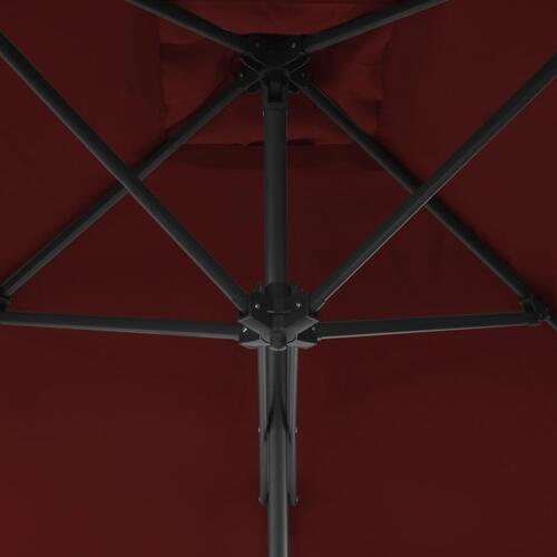 Parasol med stålstang 300x230 cm bordeauxfarvet