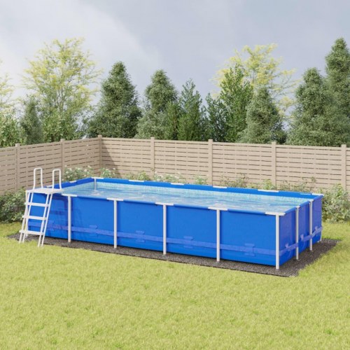 Poolunderlag 999 × 500 cm i polyester-geotekstil - lysegrå
