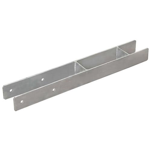 Hegnspløkker 2 stk. 7x6x60 cm galvaniseret stål sølvfarvet