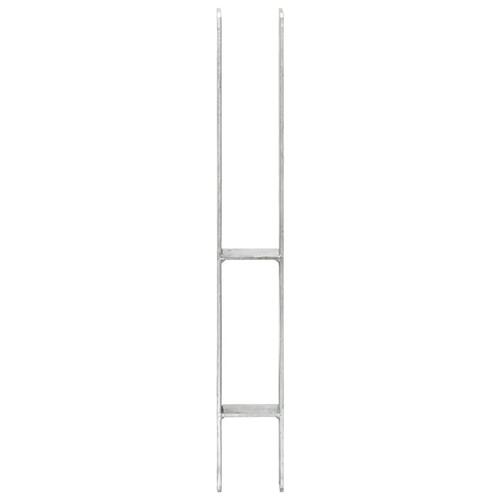 Hegnspløkker 2 stk. 7x6x60 cm galvaniseret stål sølvfarvet