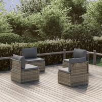 Midtermoduler til havesofa 6 stk. 57x57x56 cm polyrattan grå