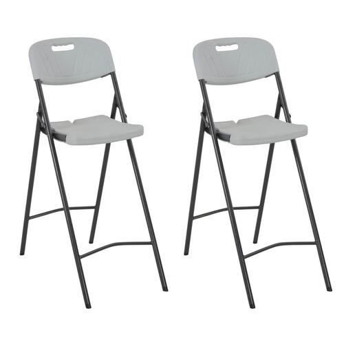 Foldbare barstole 2 stk. HDPE og stål hvid