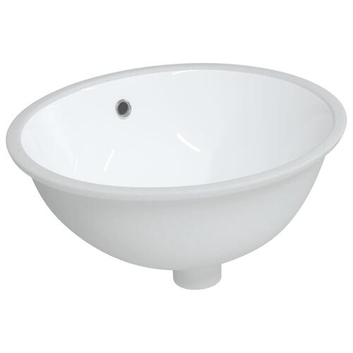 Badeværelsesvask 47x39x21 cm oval keramisk hvid