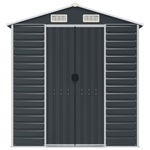 Haveskur i galvaniseret stål 191 × 640 × 198 cm - antracitgrå