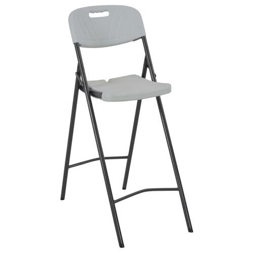 Foldbare barstole 2 stk. HDPE og stål hvid