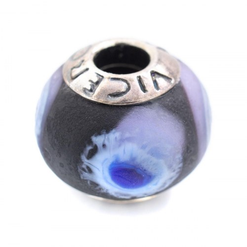 Perle VMB0004-25 - blå charm 1 cm i sterling sølv
