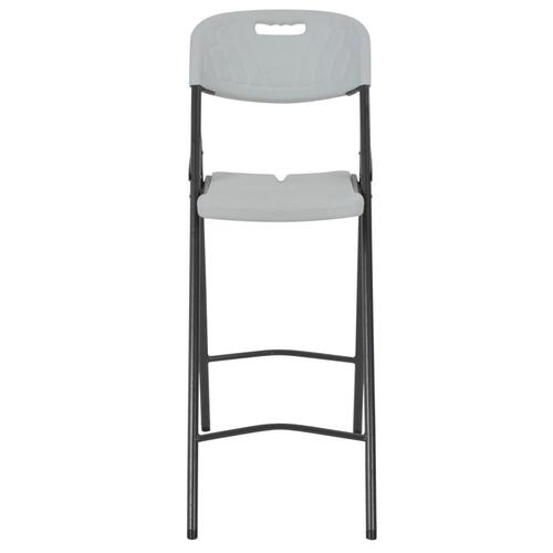 Foldbare barstole 2 stk. HDPE og stål hvid