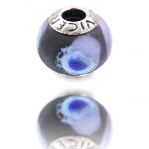Perle VMB0004-25 - blå charm 1 cm i sterling sølv