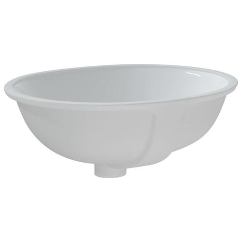 Badeværelsesvask 47x39x21 cm oval keramisk hvid