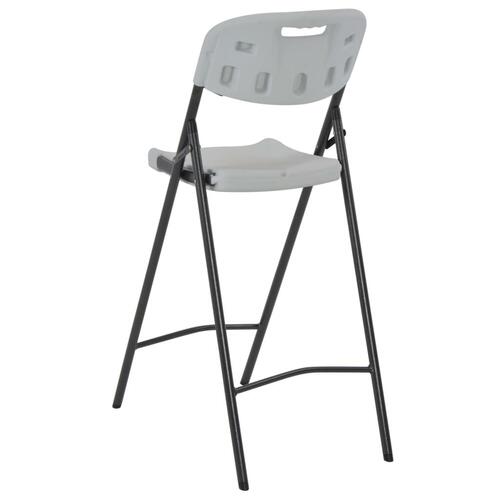 Foldbare barstole 2 stk. HDPE og stål hvid