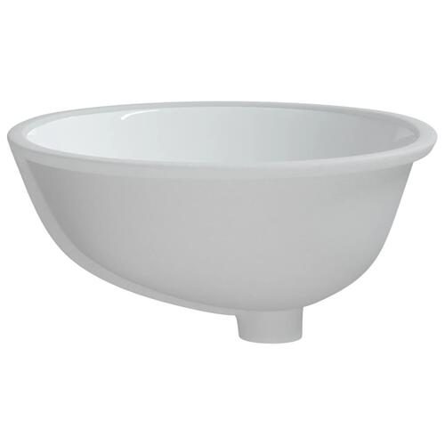 Badeværelsesvask 47x39x21 cm oval keramisk hvid
