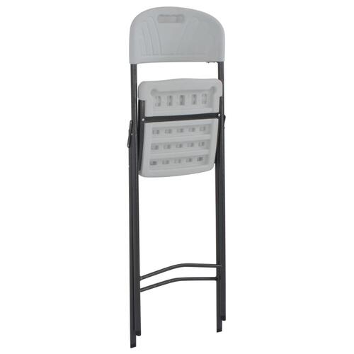 Foldbare barstole 2 stk. HDPE og stål hvid