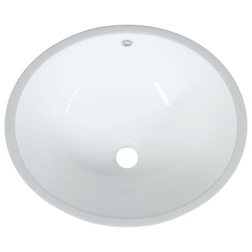Badeværelsesvask 47x39x21 cm oval keramisk hvid