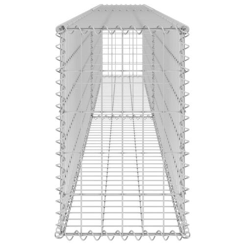 Gabionvæg med dæksler 300x30x50 cm galvaniseret stål