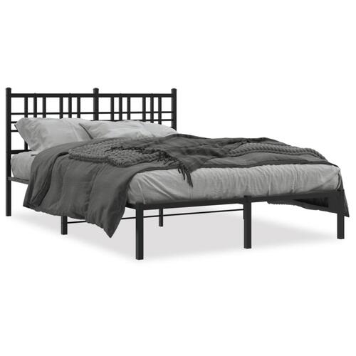 Sengeramme med sengegavl 140x190 cm metal sort
