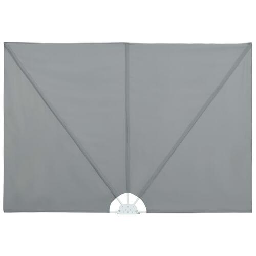 Sammenklappelig sidemarkise til terrasse grå 240 x 160 cm