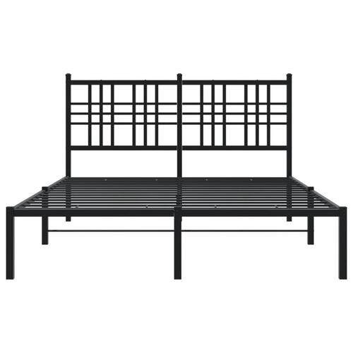 Sengeramme med sengegavl 140x190 cm metal sort