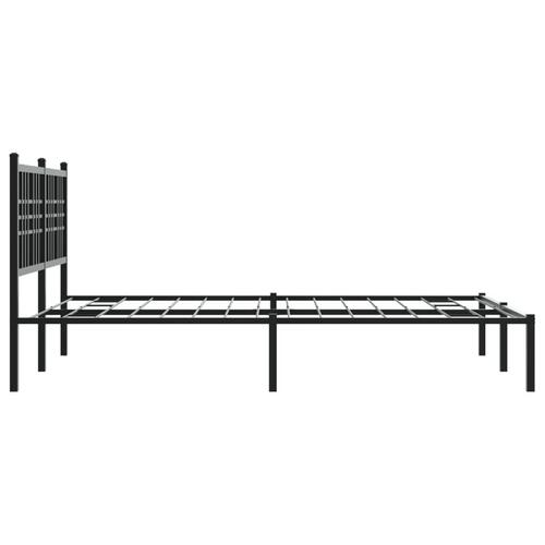 Sengeramme med sengegavl 140x190 cm metal sort