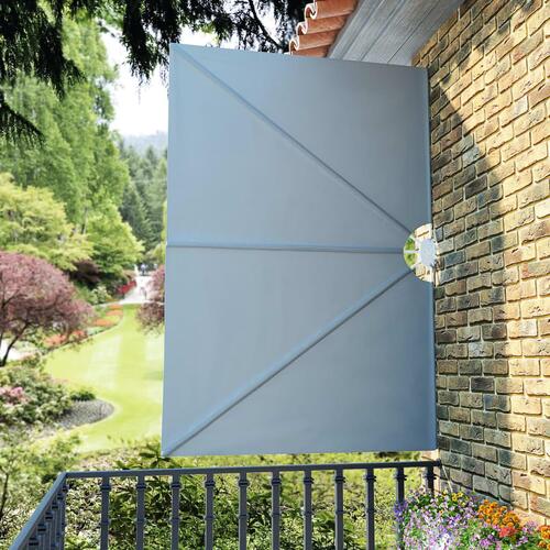 Sammenklappelig sidemarkise til terrasse grå 240 x 160 cm