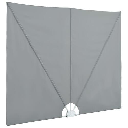 Sammenklappelig sidemarkise til terrasse grå 240 x 160 cm