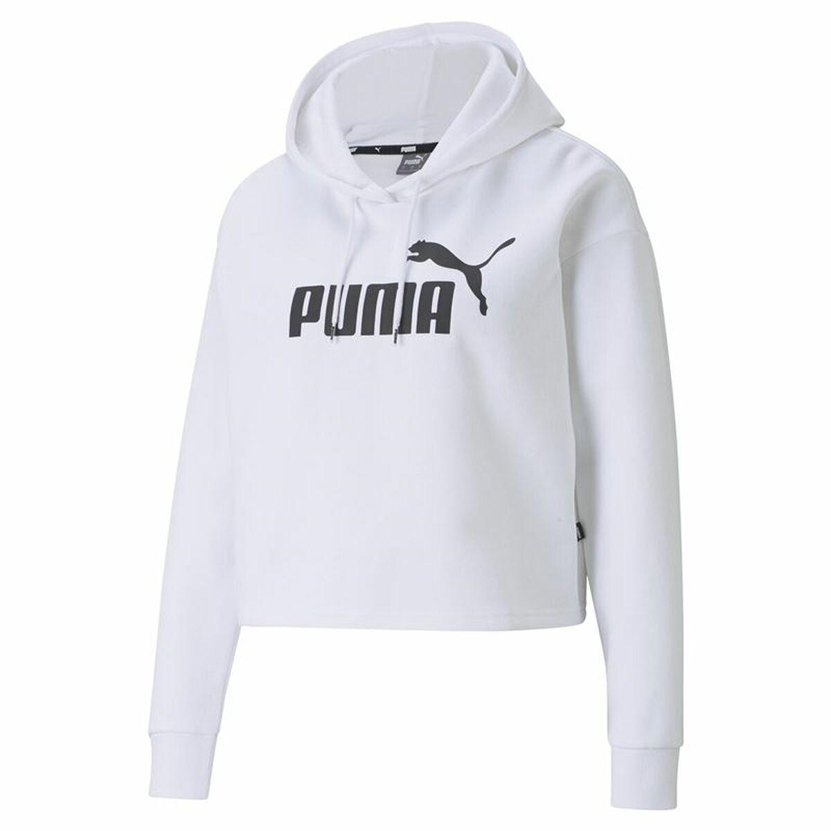 Hættetrøje til Kvinde Puma Essentials Logo Hvid M