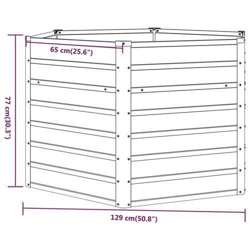 Højbed 129x129x77 cm cortenstål rustfarvet