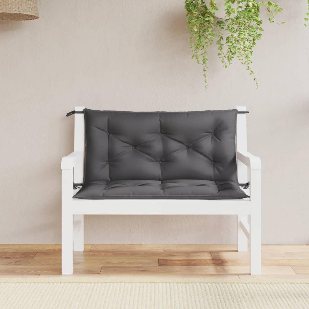Hynder til havebænk 2 stk. 100x50x7 cm oxfordstof antracitgrå