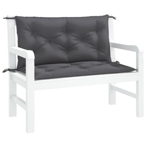 Hynder til havebænk 2 stk. 100x50x7 cm oxfordstof antracitgrå