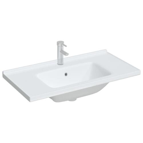 Badeværelsesvask 91,5x48x19,5 cm rektangulær keramisk hvid