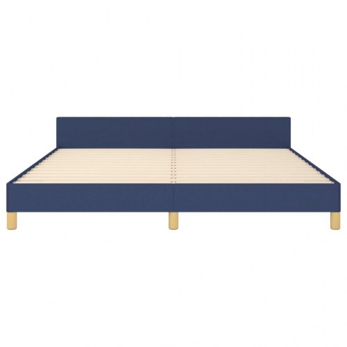 Sengeramme med justerbar gavl 160x200 cm - stof, blå