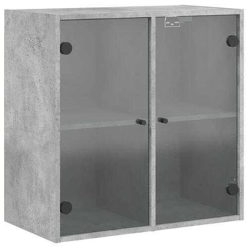 Skab med glaslåger 68x37x68,5 cm betongrå