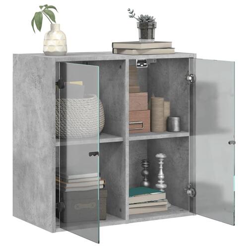 Skab med glaslåger 68x37x68,5 cm betongrå