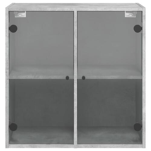 Skab med glaslåger 68x37x68,5 cm betongrå