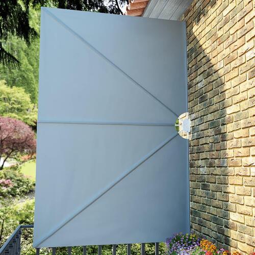 Sammenklappelig sidemarkise til terrasse grå 300 x 200 cm