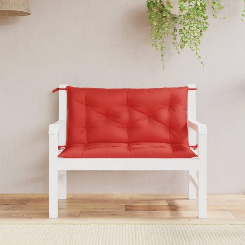 Hyndesæt til havebænk 2 dele 100 x 50 x 7 cm - rød
