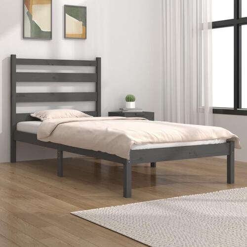 Sengeramme 100x200 cm massivt fyrretræ grå