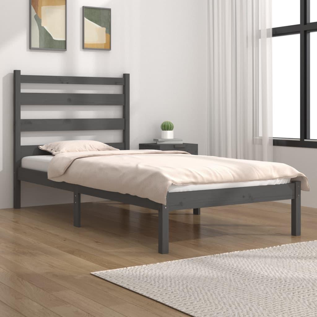 Sengeramme 100x200 cm massivt fyrretræ grå