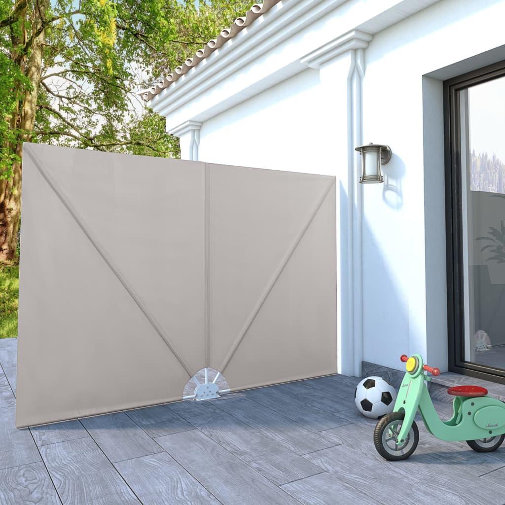 Sammenklappelig sidemarkise til terrasse cremefarvet 240 x 160 cm