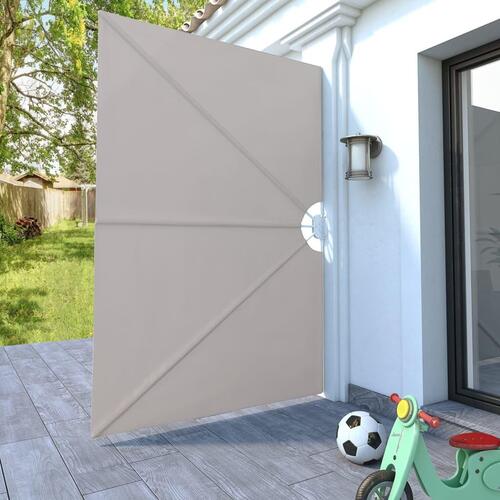 Sammenklappelig sidemarkise til terrasse cremefarvet 240 x 160 cm