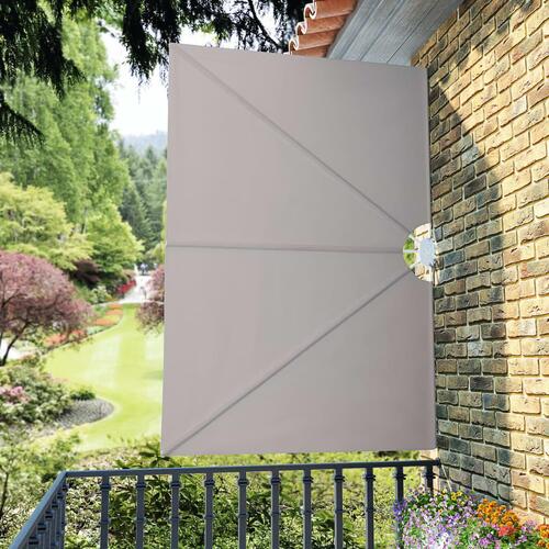 Sammenklappelig sidemarkise til terrasse cremefarvet 240 x 160 cm