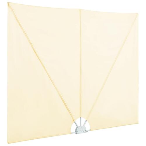Sammenklappelig sidemarkise til terrasse cremefarvet 240 x 160 cm