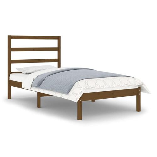 Sengeramme 75x190 cm Small Single massivt træ gyldenbrun