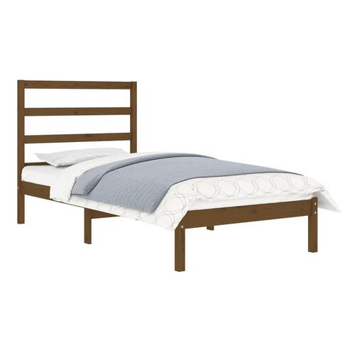Sengeramme 75x190 cm Small Single massivt træ gyldenbrun