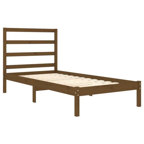 Sengeramme 75x190 cm Small Single massivt træ gyldenbrun