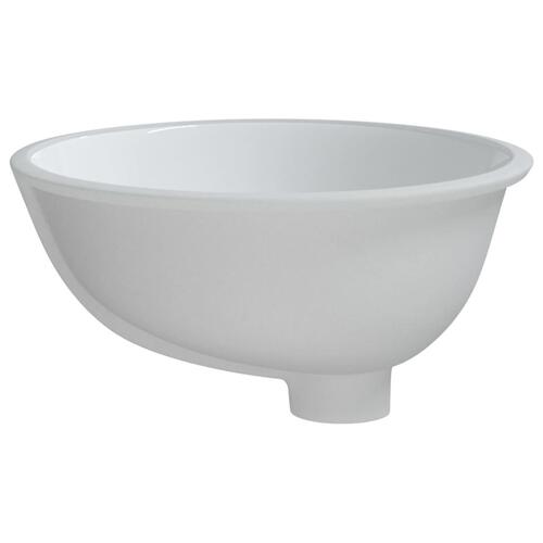 Badeværelsesvask 38,5x33,5x19 cm oval keramisk hvid