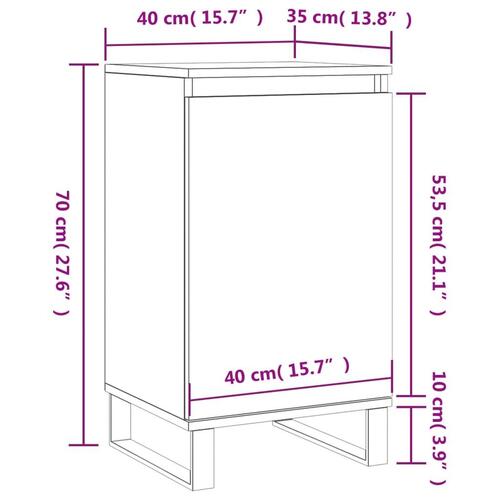 Skænk 40x35x70 cm konstrueret træ betongrå