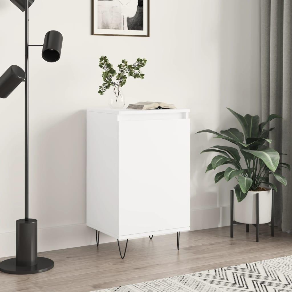 Skænk 40×35×70 cm i konstrueret træ - hvid med metalben billede